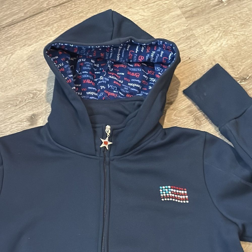 BRADFORD EXCHANGE  WOMENS  FULL  ZIP HOODIE  PATRIOTIC - Picture 6 of 7